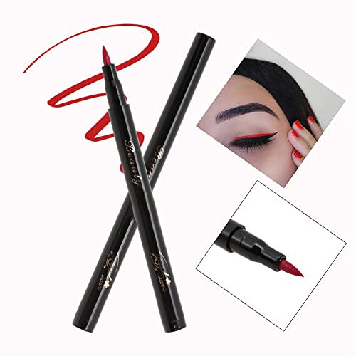 Sonew Liquid Eyeliner, Wasserfestes flüssiges Eyeliner Pencil, Wischfest Langlebiger Eyeliner Stift Eye Make-up Kosmetisches Werkzeug, langanhaltende und natürliche Effekte(06# red) von Sonew