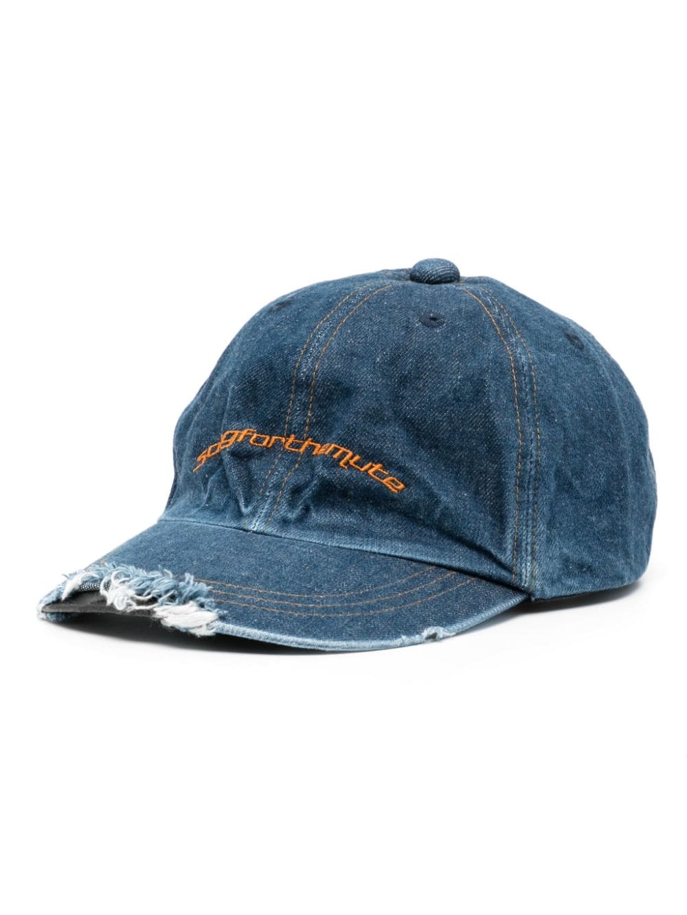 Song For The Mute logo-embroidered denim baseball cap - Blau von Song For The Mute