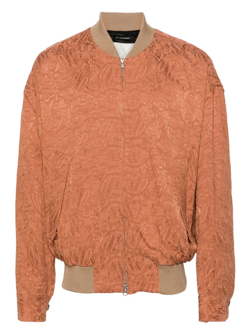 Song For The Mute Bomberjacke aus Paisley-Jacquard - Orange von Song For The Mute