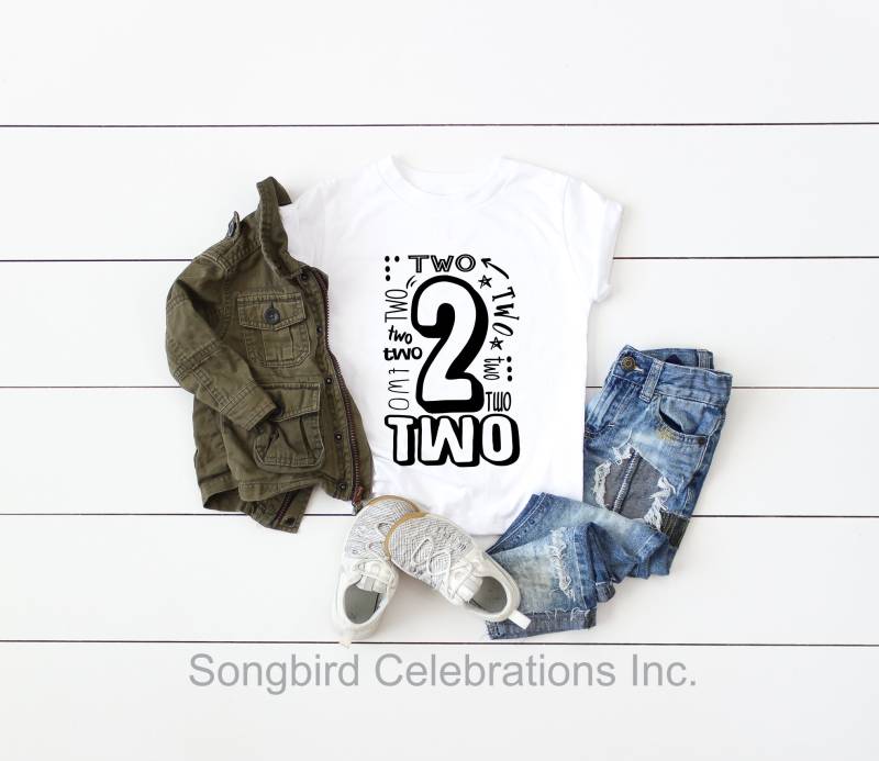 2. Geburtstag Junge Shirt Zweiten T Zwei Wort 2 Baseball Stil Raglan Jersey Personalisierte Namen Und Nummer Auf Der Rückseite von SongbirdCelebrations