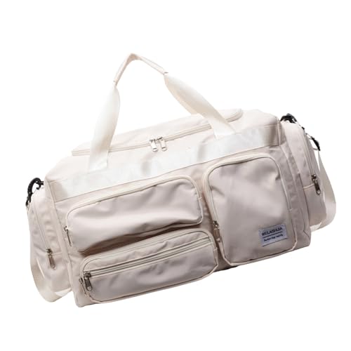 1. Damen-Reisetasche für Fitnessstudio, Reisen, leichte Wochenendtasche mit Schultergurt, Yoga, Sport, Geschenke, Schultertasche, beige, Mass Beauty 1. Damen-Reisetasche für Fitnessstudio, Reisen, leichte Wochenendtasche mit Schultergurt, Yoga, Sport, Geschenke, Schultertasche, beige, Mass Beauty von Songelt