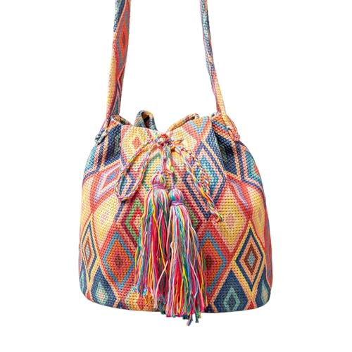 Damen-Umhängetasche, Kordelzug, Beuteltasche, ethnischer Stil, Handtasche, Quasten, Pendeln, trendig, für Urlaub, trendige Schultertasche, einfache Handtasche, ethnische Stile, Quasten, Crossbody Damen-Umhängetasche, Kordelzug, Beuteltasche, ethnischer Stil, Handtasche, Quasten, Pendeln, trendig, für Urlaub, trendige Schultertasche, einfache Handtasche, ethnische Stile, Quasten, Crossbody von Songelt
