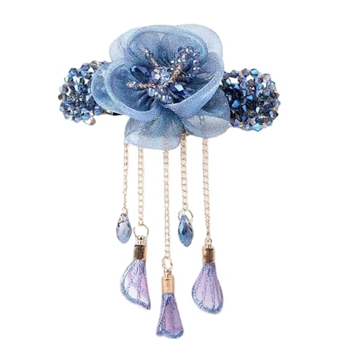 Einzigartige Blumen-Haarspange für Damen, Pferdeschwanz-Halter, lange Quasten, zarte Haarnadel für Damenmode und Cosplay, einzigartige Haarspange von Songelt