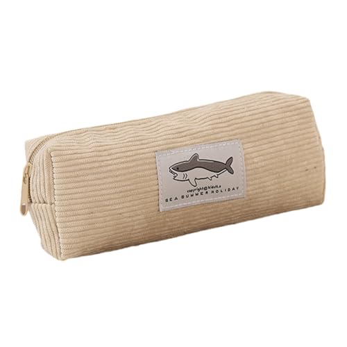 Federmäppchen mit Stickerei, Federmäppchen, Make-up-Tasche, Tier-Stift-Organizer, schöne Stickerei, Schulbedarf, beige von Songelt