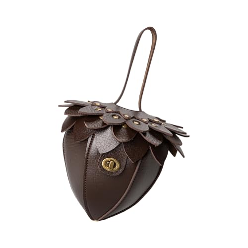 Kleine Münzgeldbörse, Vintage-Retro-Design, kompaktes Design, starke PU-Komponente, leichte Gürtelschlaufe für den täglichen Bedarf, Retro-Geldbörse für Damen, Kaffeebraun, Mass Beauty von Songelt