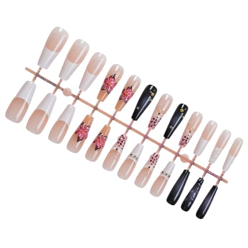 Künstliche Nägel zum Aufdrücken, zum Aufkleben auf falsche Acrylfarben, Kunstdesigns, Acrylkleber, Nägel für Frauen, transparent von Songelt