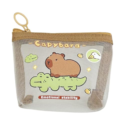 Leichter Netz-Münzhalter mit lustigem Capybara-Design, atmungsaktive Netztasche, geeignet für verschiedene Altersgruppen und leicht zu transportieren, leichter Kleingeldhalter, D, Mass Beauty von Songelt