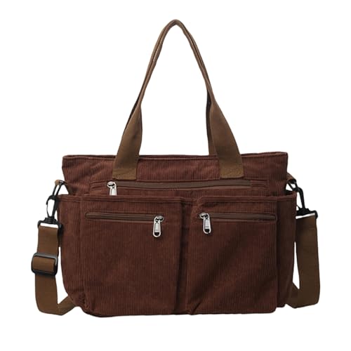 Modische Damen-Handtasche aus Cord mit Tragegriff oben, verstellbare Schultertaschen, geräumiger Innenraum für Ihre unverzichtbare Alltagstasche, coffee, One Size Modische Damen-Handtasche aus Cord mit Tragegriff oben, verstellbare Schultertaschen, geräumiger Innenraum für Ihre unverzichtbare Alltagstasche, coffee, One Size von Songelt