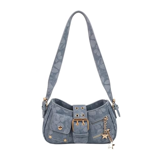 Modische Unterarmtasche, geräumige Innentaschen mit Reißverschluss, bequeme Schultertasche, verstellbarer Riemen, für den täglichen Gebrauch, hochwertiges Polyurethan, hellblau, One Size Modische Unterarmtasche, geräumige Innentaschen mit Reißverschluss, bequeme Schultertasche, verstellbarer Riemen, für den täglichen Gebrauch, hochwertiges Polyurethan, hellblau, One Size von Songelt