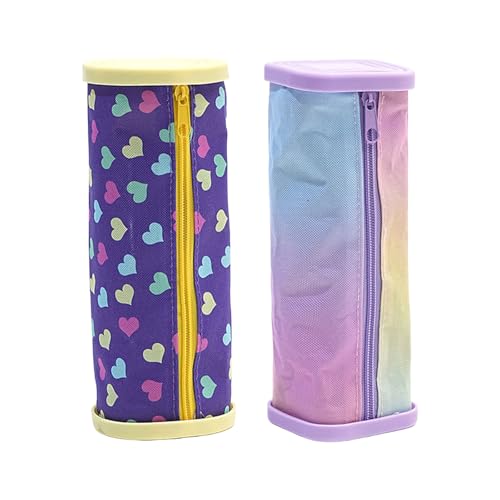 Songelt 2 x leichtes Federmäppchen, großes Fach, Mehrzweck-Federmäppchen, Federmäppchen, Reise-Make-up, Aufbewahrungstasche, platzsparende Organizer, h von Songelt