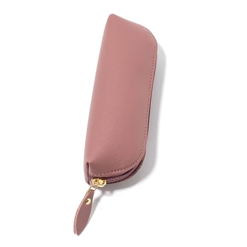 Songelt Federmäppchen, Stiftetasche, PU-Leder, großes Fassungsvermögen, ästhetisches Etui, Schulbedarf, PU-Leder, praktisch, große Kapazität, Blassrosa grau von Songelt