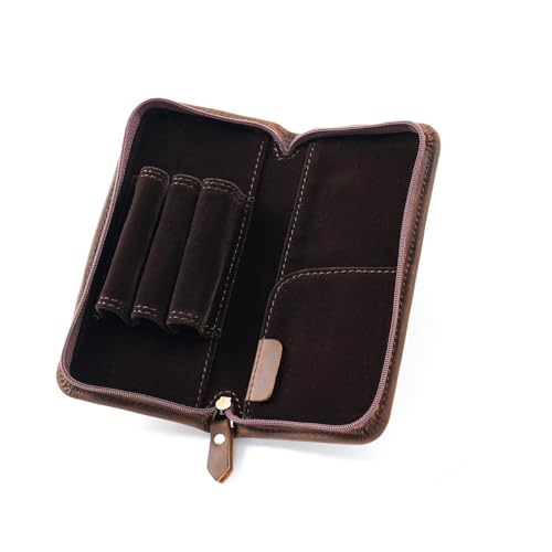 Songelt Federmäppchen mit 3 geteilten Fächern, Federmäppchen, großes Fassungsvermögen, Schreibwaren-Tasche, Bleistifttasche, Schule, Bürobedarf, Kaffeebraun von Songelt