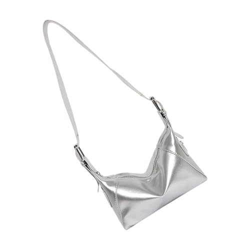 Songelt Stilvolle Damen-Unterarm-Geldbörse, modische Umhängetasche, praktisches PU, geräumiges Design, lässiger Bürogebrauch, Damen-Schultertasche, silber, One Size von Songelt