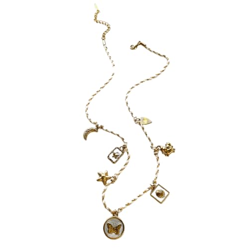 Strandschmuck Edelstahl-Halskette, Seestern, Herz-Anhänger, Schlüsselbeinkette mit künstlerischem Öltropfen-Design, leichte Schicht-Halskette, Einheitsgröße, Wie beschrieben, Wie beschrieben von Songelt