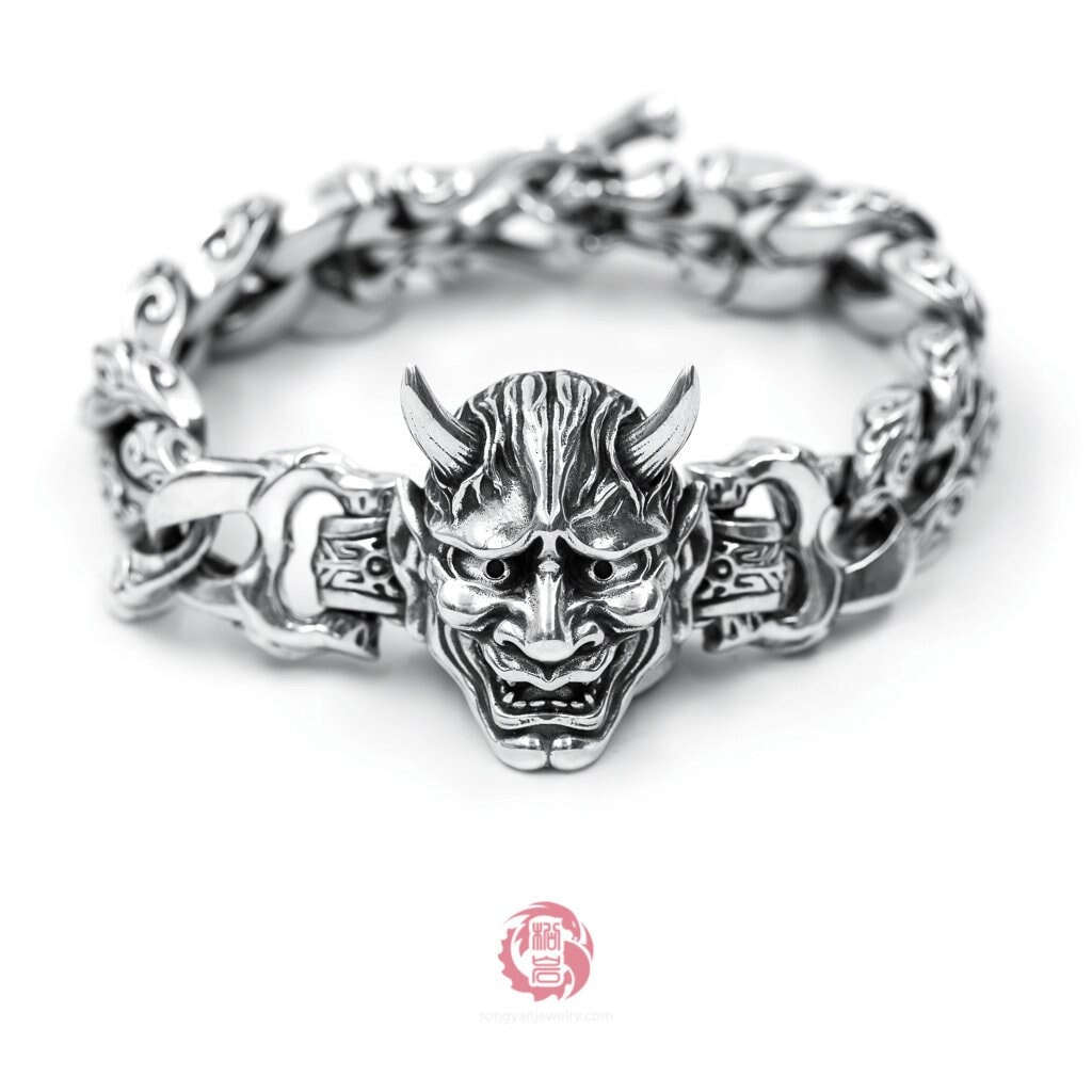 Hannya Armband Sterling Silber 925, Oxidiertes Silber, Songyan Schmuck von SongyanJewelry