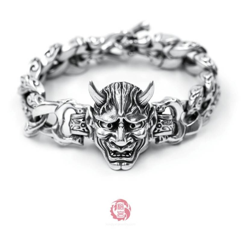 Hannya Armband Sterling Silber 925, Oxidiertes Silber, Songyan Schmuck von SongyanJewelry