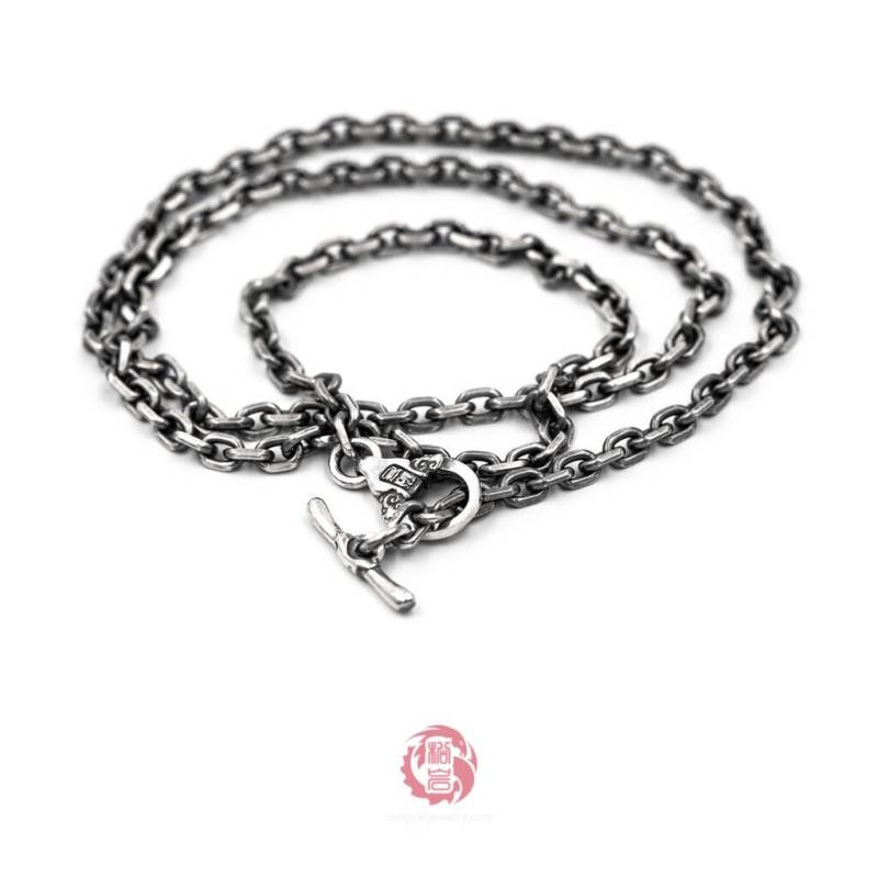 Silberkette 3, 5 Mm, Gealtertes Finish, Sterlingsilber 925, Songyan Jewelry, 50cm, 55cm, 60cm von SongyanJewelry