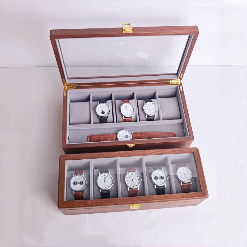 Large Watch Box, Multi-Slot Walnut Custom Wooden Organizer, Storage Anniversary Christmas Day Gift von Sonhha