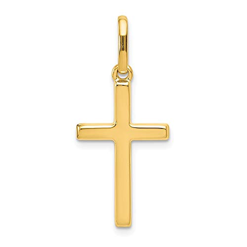 Kreuz-Anhänger aus 14 Karat Gelbgold, 30 mm x 13 mm, Metall, Metall von Sonia Jewels