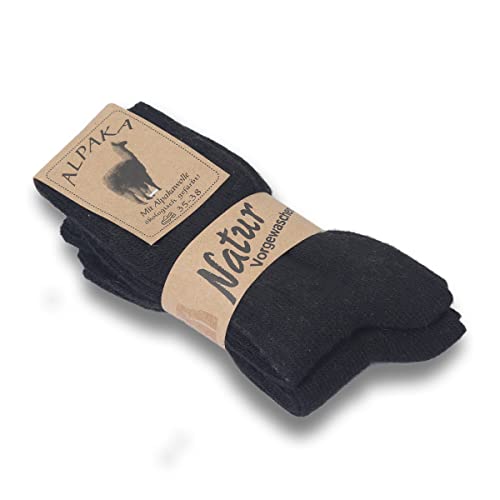 Sonia Originelli Alpakasocke dünn gestrickt Wollstrümpfe Farbe Schwarz, Größe 47-50, 2 Paar von Sonia Originelli
