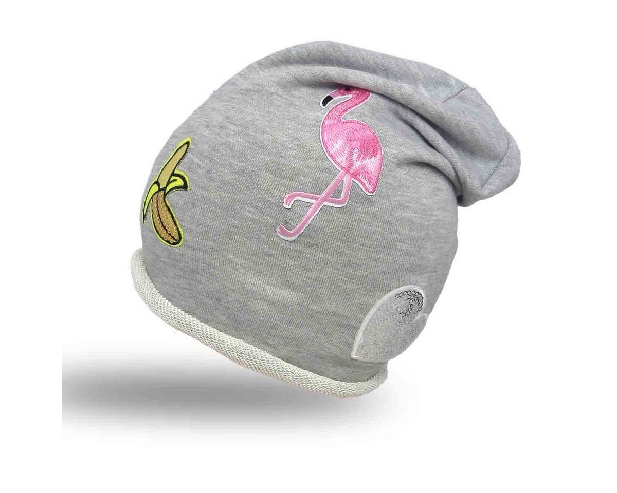 Sonia Originelli Beanie Beanie Mütze Kind Patch Aufnäher Banane Flamingo Herz trend Baumwolle Onesize, Patchapplikationen von Sonia Originelli