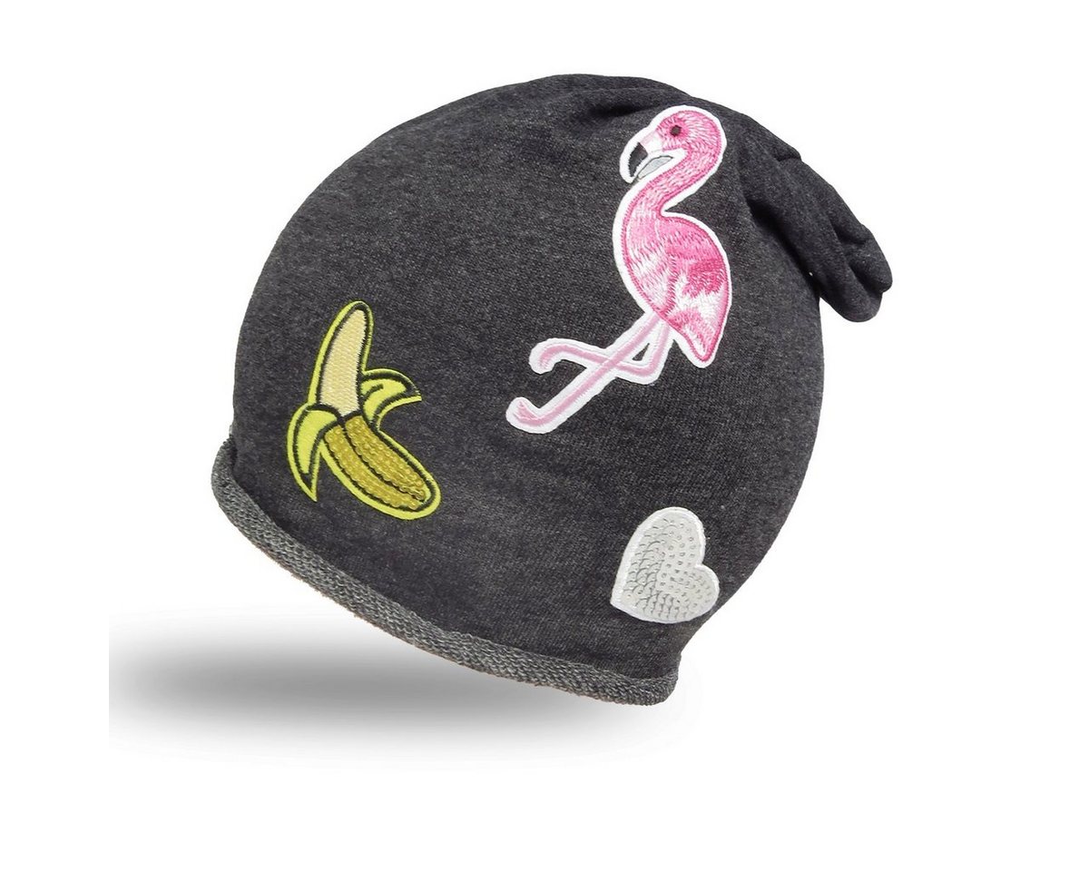 Sonia Originelli Beanie Beanie Mütze Kind Patch Aufnäher Banane Flamingo Herz trend Baumwolle Onesize, Patchapplikationen von Sonia Originelli