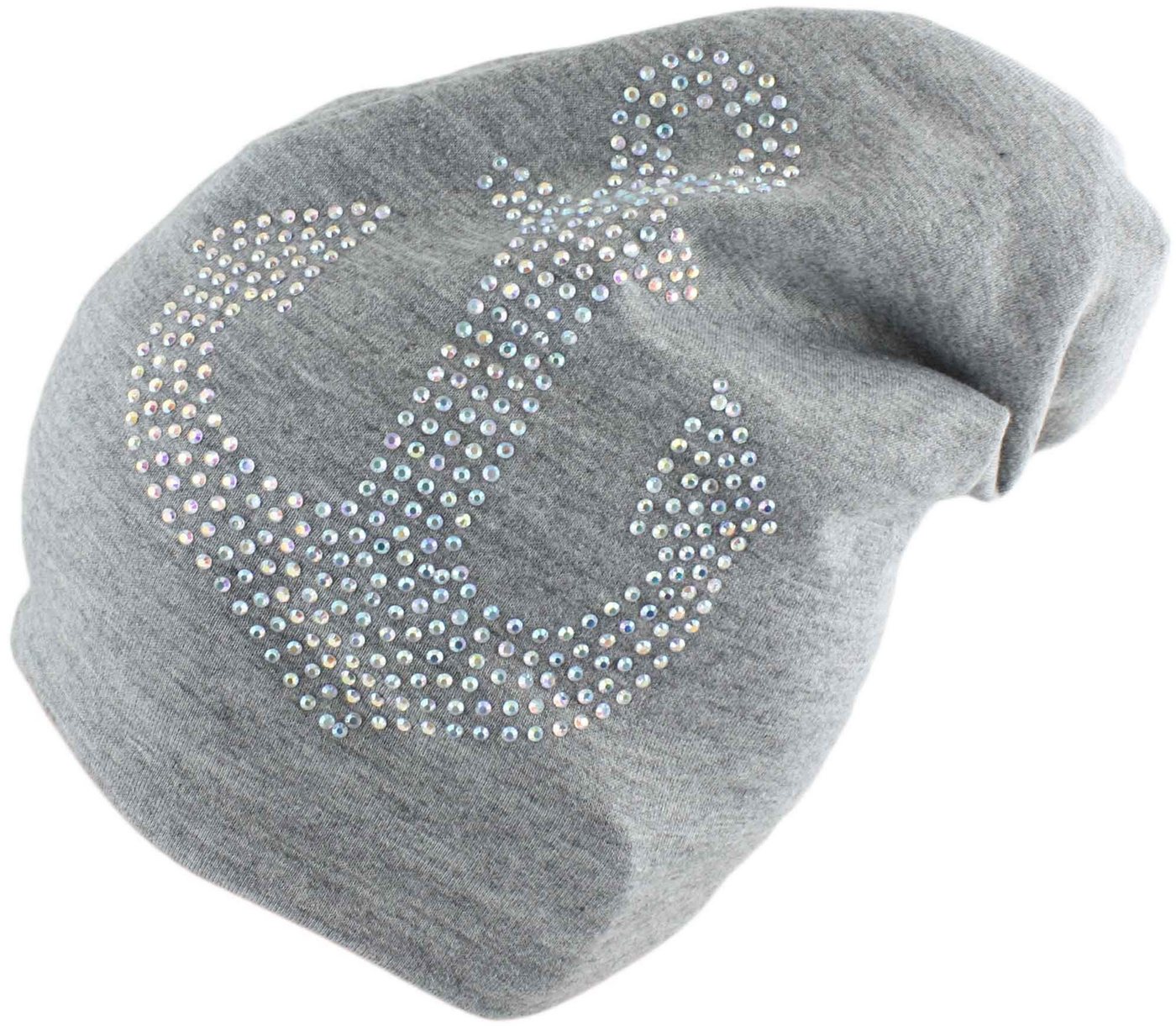 Sonia Originelli Beanie Kinder Fleece Beanie Anker Strass" Steine Winter Maritim" von Sonia Originelli