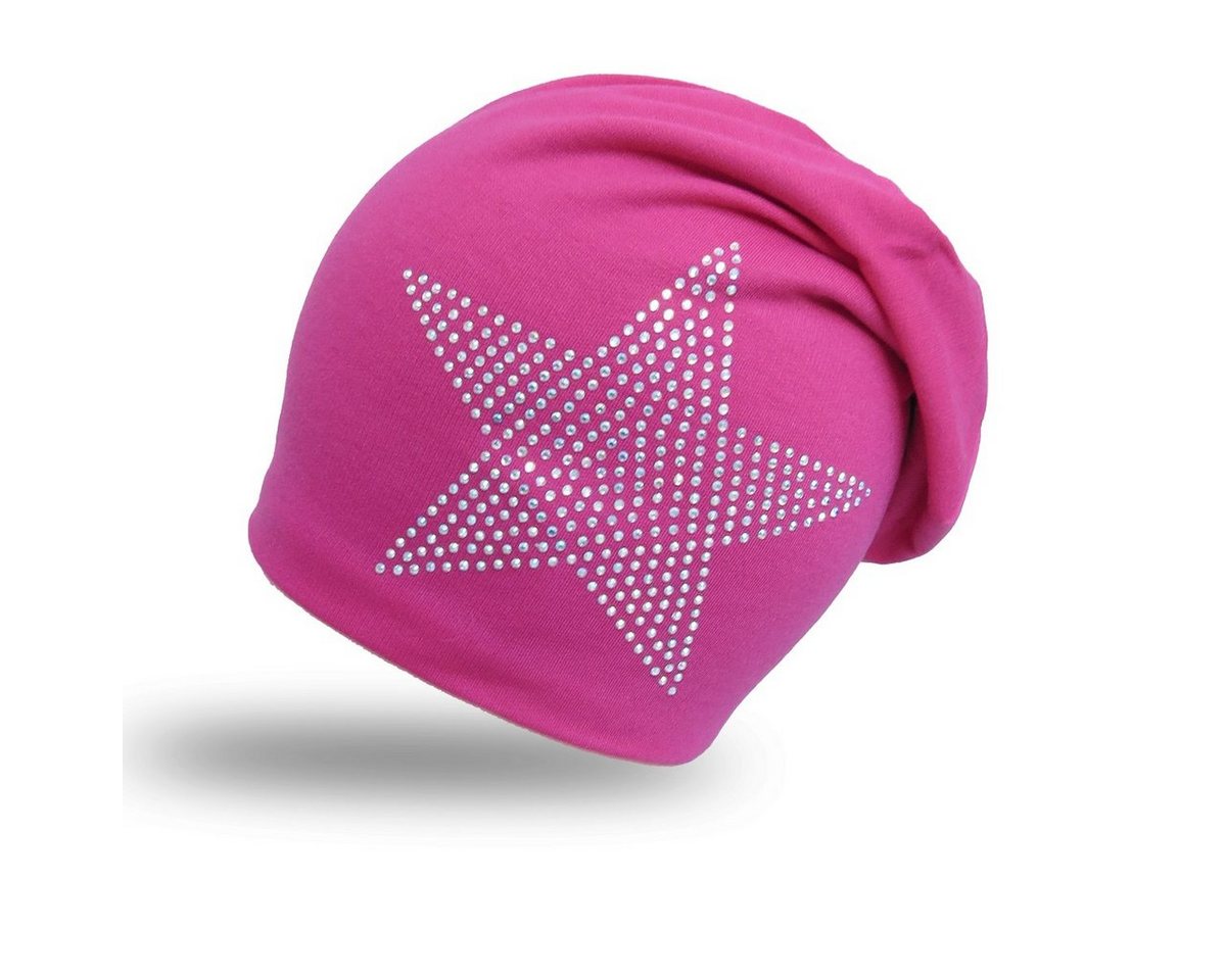 Sonia Originelli Beanie Fleece Beanie Stern Strass" Steinchen Glitzer Übergangsmütze Strassapplikationen, Onesize" von Sonia Originelli