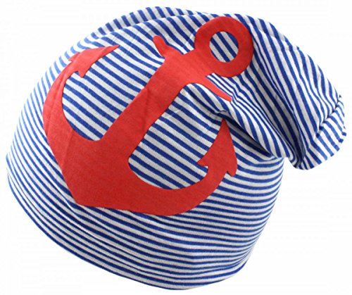 Sonia Originelli Beanie Mütze Kind Maritim Anker Kindermütze Streifen Farbe Blau-Rot Sonia Originelli Beanie Mütze Kind Maritim Anker Kindermütze Streifen Farbe Blau-Rot von Sonia Originelli