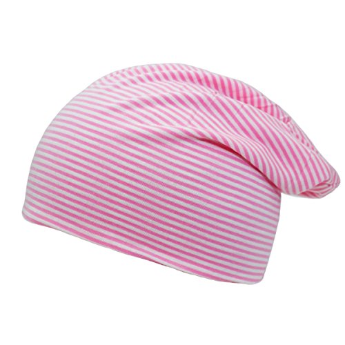 Sonia Originelli Beanie Mütze Streifen Uni Maritim Gestreift Jersey Farbe Rosa von Sonia Originelli