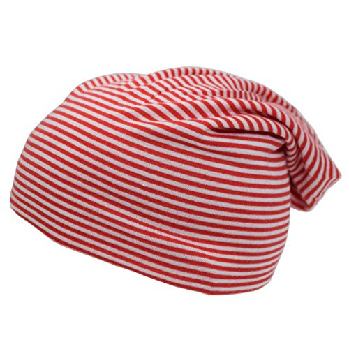 Sonia Originelli Beanie Mütze Streifen Uni Maritim Gestreift Jersey Farbe Rot von Sonia Originelli