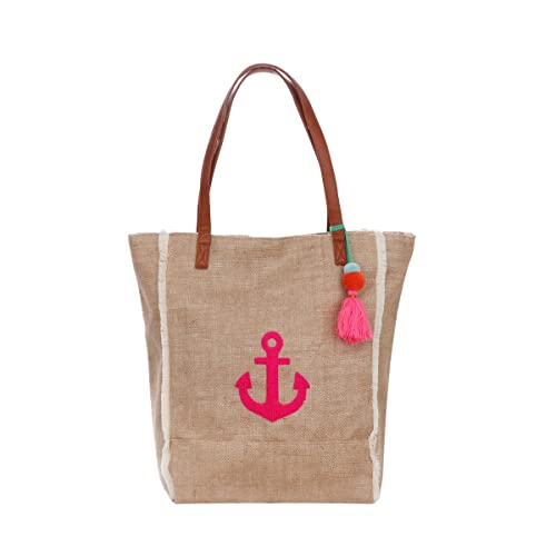 Sonia Originelli Canvas Shopper Anker Strandtasche Bommel Quasten Farbe Pink Sonia Originelli Canvas Shopper Anker Strandtasche Bommel Quasten Farbe Pink von Sonia Originelli