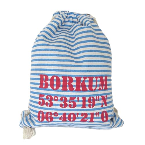 Sonia Originelli City-Turnbeutel Borkum Maritim Strand Beach Rucksack Farbe Blau von Sonia Originelli