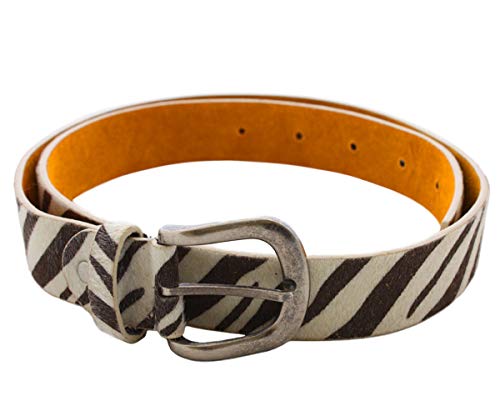 Sonia Originelli Damengürtel Zebra Felloptik Tier Print Animal Gürtel Streifen Farbe Hellbraun-Dunkelbraun, Größe 110 von Sonia Originelli