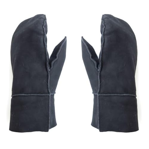 Sonia Originelli Fausthandschuhe aus Echtleder und Lammfell Schaffell warm und kuschelig, Farbe: schwarz, Gr. S von Sonia Originelli