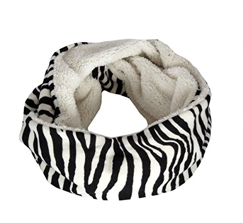 Sonia Originelli Loop Zebra Schal Kuschelfell Polyester Winter Farbe Weiß von Sonia Originelli