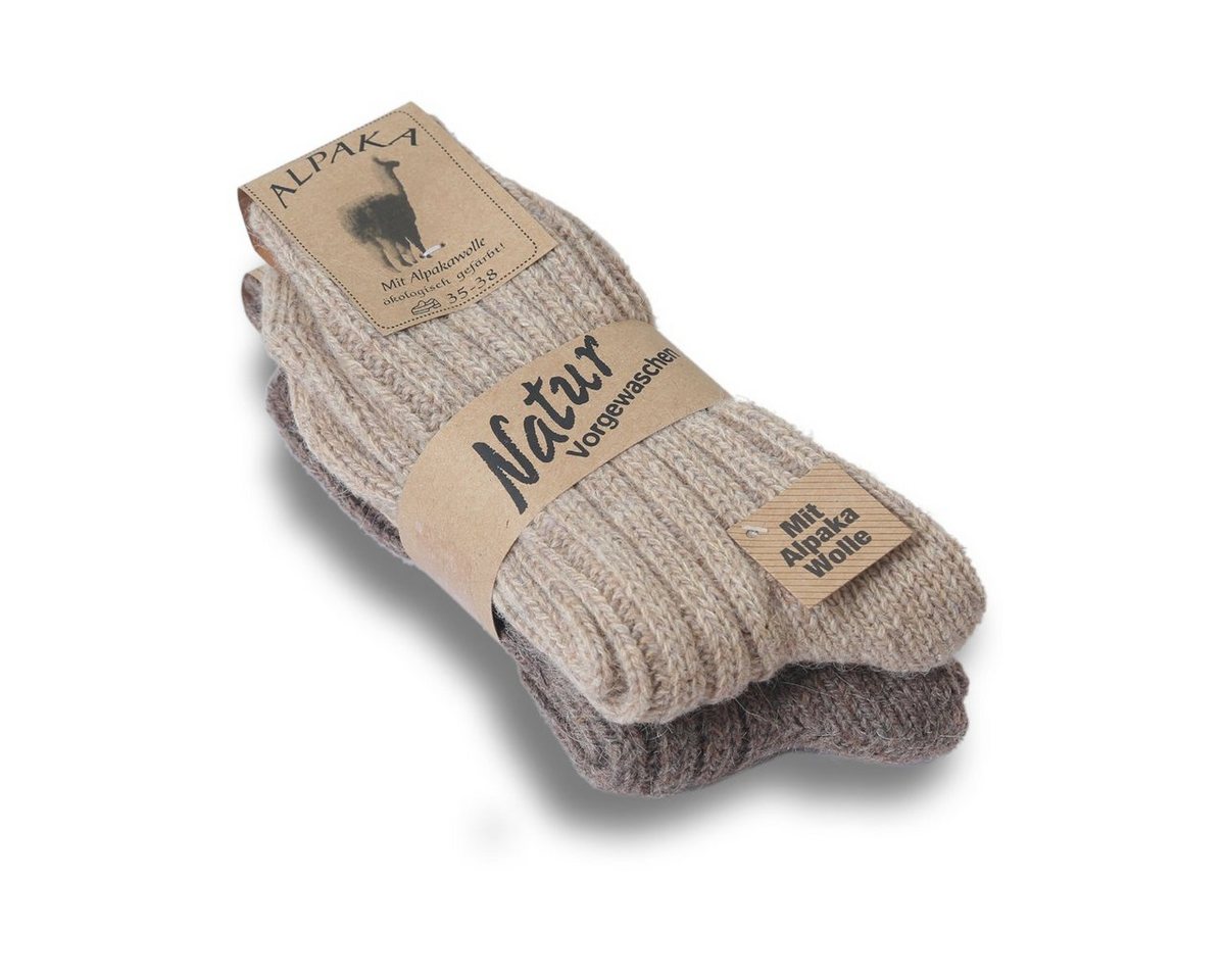 Sonia Originelli Norwegersocken 2 Paar Alpakasocke Dick" Winter Warm Schaf Wolle 2er-Set" von Sonia Originelli