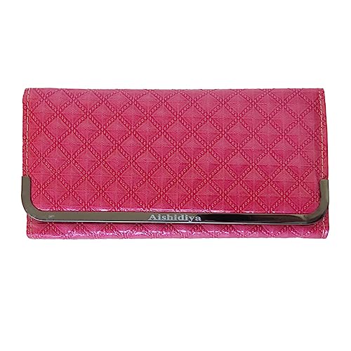 Sonia Originelli Portemonnaie Damen Geldbörse Clutch glänzend Lack 3D Optik Rauten Farbe Pink von Sonia Originelli