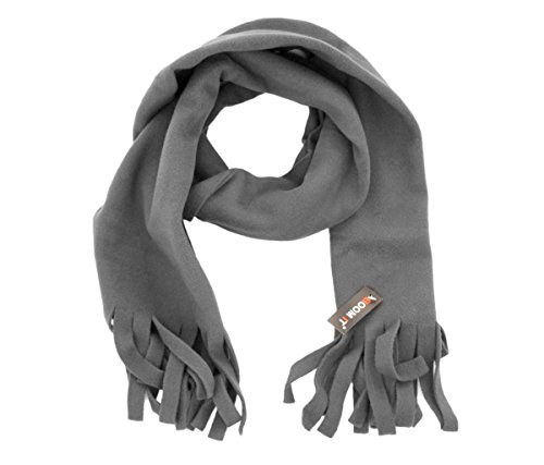 Sonia Originelli Schal Fleece Fransen Winter Einfarbig Farbe Dunkelgrau von Sonia Originelli