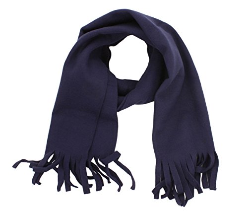 Sonia Originelli Schal Fleece Fransen Winter Einfarbig Farbe Marine von Sonia Originelli