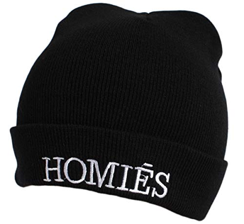 Sonia Originelli Statement Mütze Homies Beanie Strick Uni Unisex Farbe Schwarz von Sonia Originelli