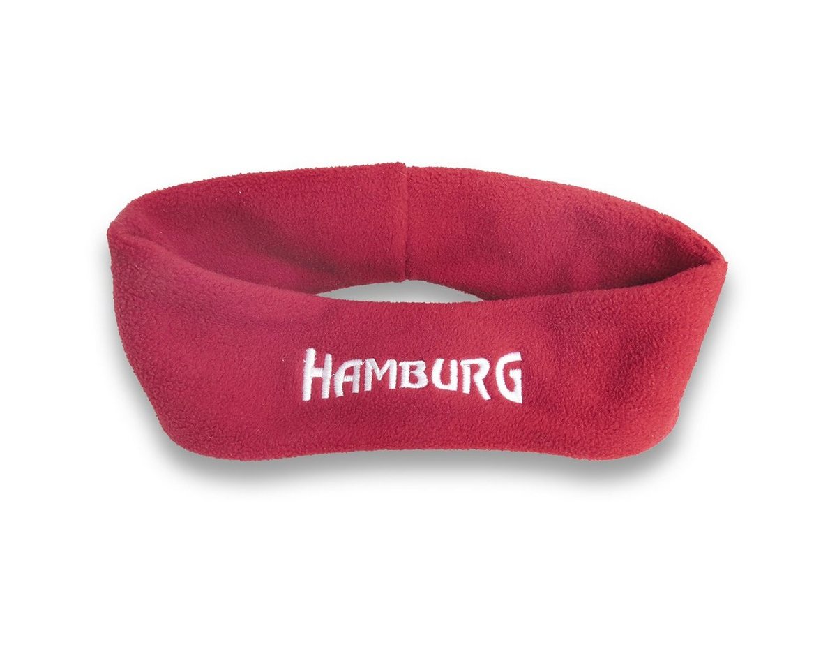 Sonia Originelli Stirnband Stirnband Hamburg" Fleece kuschelig weich bestickt Marine, Rot" von Sonia Originelli