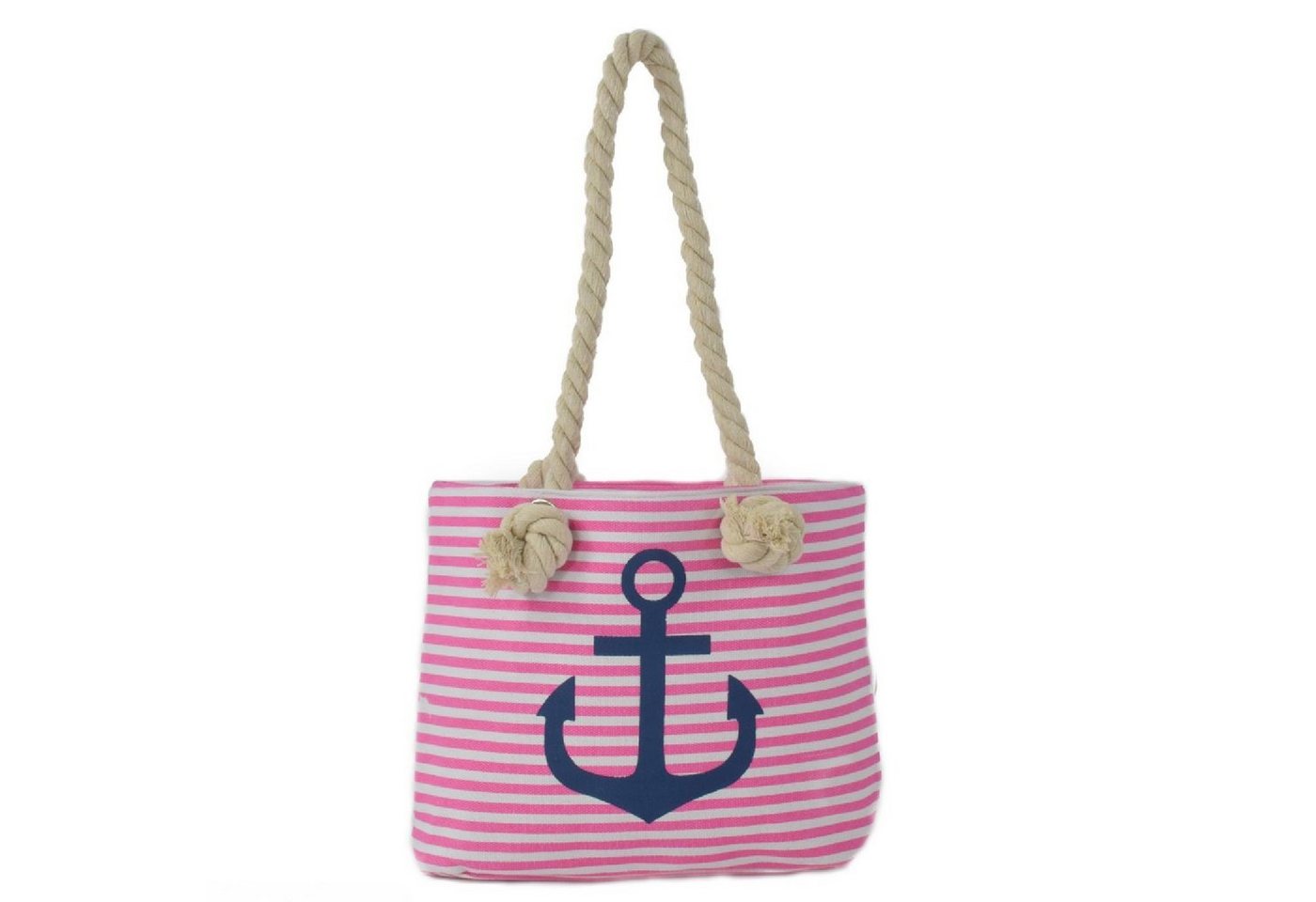 Sonia Originelli Strandtasche XS Shopper maritim gestreift Ankerprint Seilkordel von Sonia Originelli