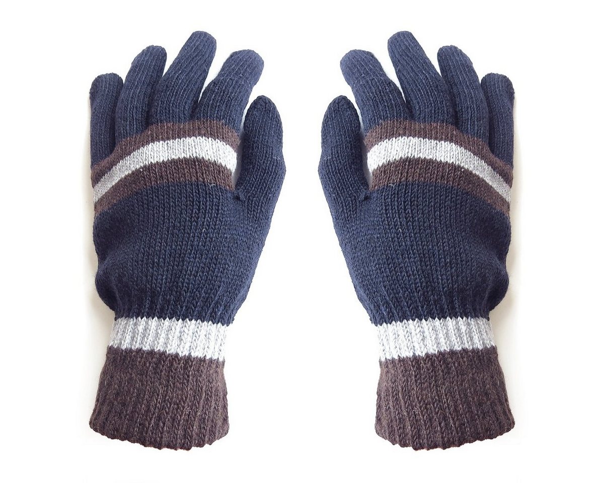 Sonia Originelli Strickhandschuhe Strickhandschuhe Herren Finger Winter Streifen Unisex Onesize, Ungefüttert von Sonia Originelli