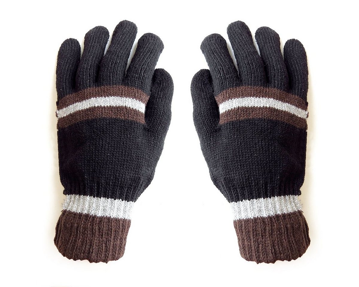 Sonia Originelli Strickhandschuhe Strickhandschuhe Herren Finger Winter Streifen Unisex Onesize, Ungefüttert von Sonia Originelli