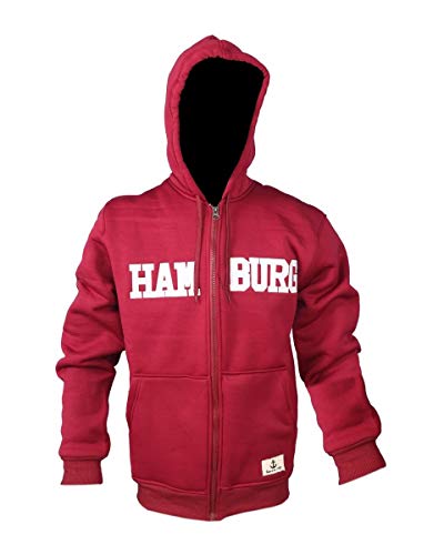 Sonia Originelli Sweatjacke Hamburg Herren Unifarben Jacke Farbe Bordeaux, Größe L von Sonia Originelli