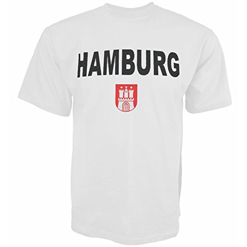 Sonia Originelli T-Shirt Herren Hamburg Classic Wappen Baumwolle Farbe Weiß, Größe XL von Sonia Originelli