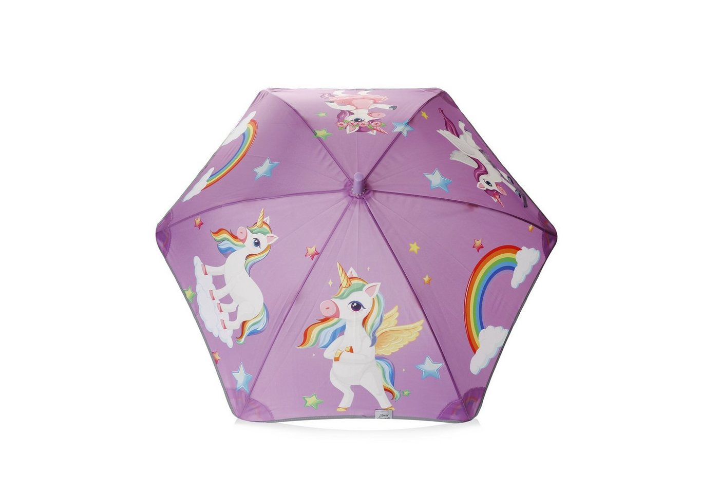 Sonia Originelli Taschenregenschirm Kinder Regenschirm reflektierend Schirm Einhorn lila Unicorn Stern von Sonia Originelli