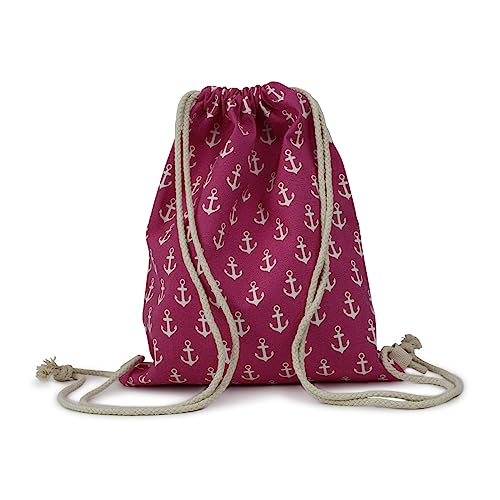 Sonia Originelli Turnbeutel Mini Anker Maritim Strand Beach Rucksack Farbe Pink von Sonia Originelli