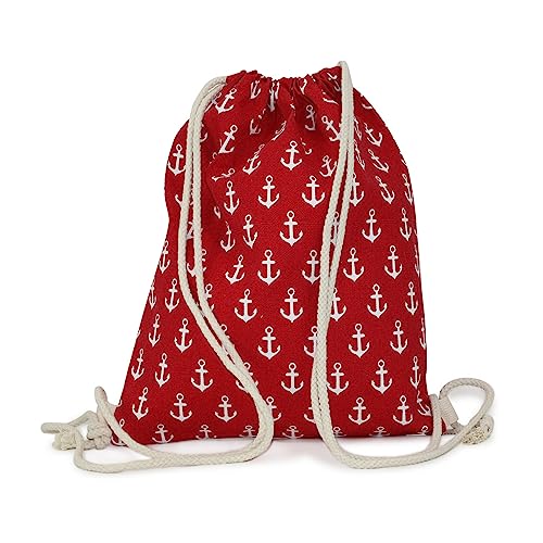 Sonia Originelli Turnbeutel Mini Anker Maritim Strand Beach Rucksack Farbe Rot von Sonia Originelli